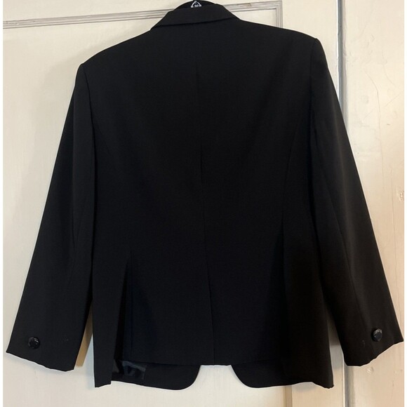 John Meyer Collection Womens 12 Blazer Black Long Sleeve One Button Lined Jacket - Picture 2 of 14
